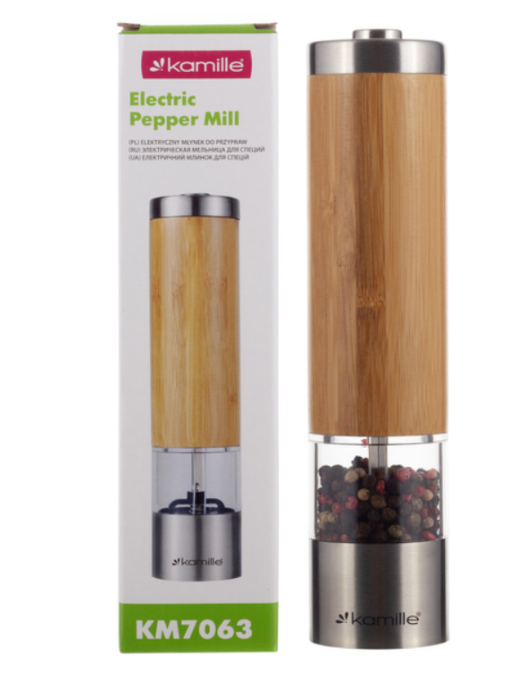 Млин для спецій Kamille електричний дерев'яний дизайн, фото 1