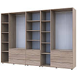 Шафа для одягу Гелар Дуб Сонома 3+3ДСП з пеналом 292.4х49.5х203.4. Шафа для одягу дводверна, фото 4