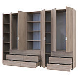 Шафа для одягу Гелар Дуб Сонома 3+3ДСП з пеналом 292.4х49.5х203.4. Шафа для одягу дводверна, фото 6