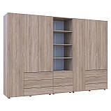 Шафа для одягу Гелар Дуб Сонома 3+3ДСП з пеналом 292.4х49.5х203.4. Шафа для одягу дводверна, фото 7