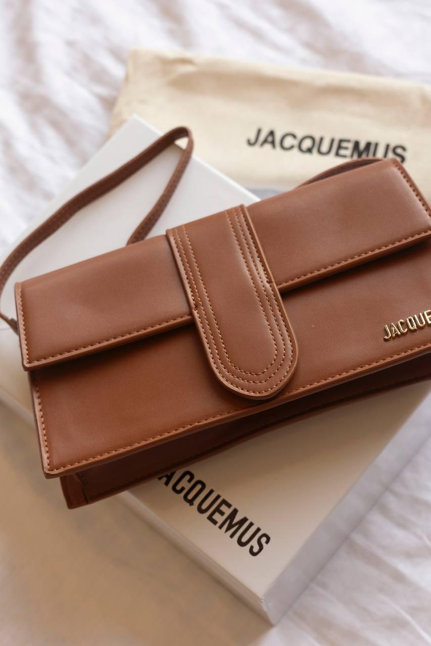 Жіноча стильна сумка Jacquemus (коричнева) повсякденна ділова сумка vkross, фото 1