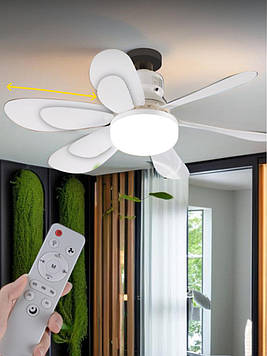 Люстра з вентилятором з регульованою довжиною лопатей Світлодіодна лампа вентилятор лед люстра з пультом світильник led