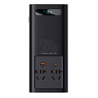 Автомобільний інвертор Baseus Super Si Power Inverter 500W (220V CN/EU ) перетворювач напруги Black