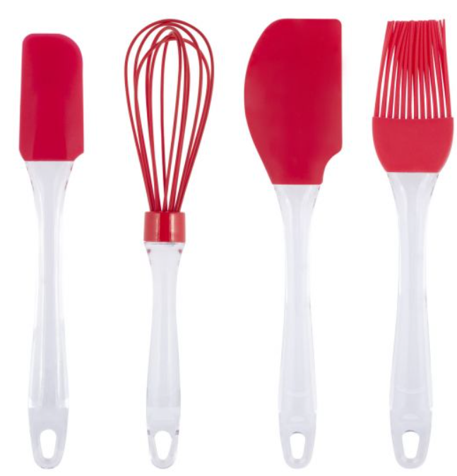 Набір силіконового кухонного приладдя Kamille (4 предмети: пензлик, віночок, 2 лопатки), фото 1