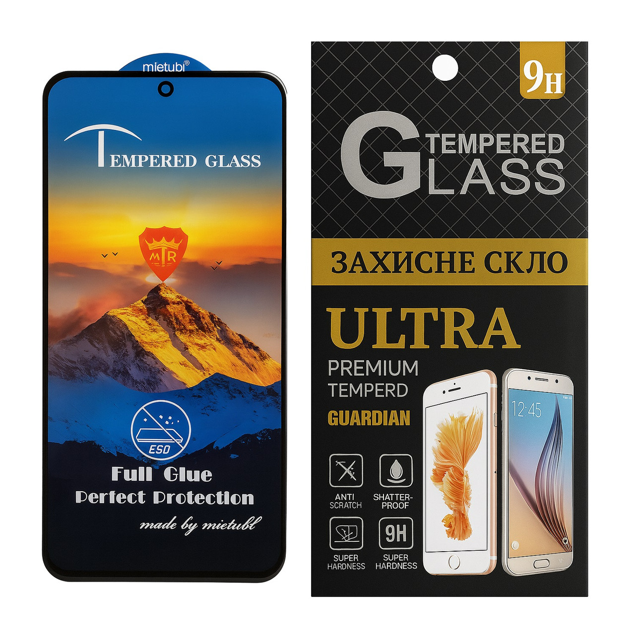 Захисне скло Mietubl для Samsung Galaxy A55 5G / A556, ESD Anti-static, 9H, Full Glue з чорною рамкою