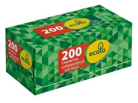 Серветки косметичні білі 200 аркушів Ecolo, фото 1