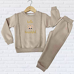 Дитячий костюм на флісі для дівчинки "Туреччина" Розміри: 3,4,5,6 років (38255-3)