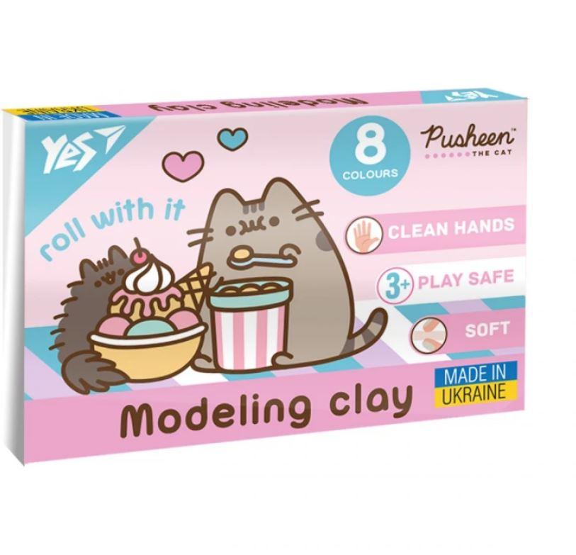 Пластилін 8 кольорів 160 г "YES" /540657/ Pusheen, фото 1