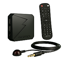 Смарт HD медіаплеєр Geotex GTX-R3i Mini IR 2/16Gb Android10 TVbox 4K Wi-Fi dual(Ethernet) Пульт+Виносний ІЧ-приймач Black