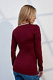 Стильний бордовий лонгслів для вагітних та годуючих зі щільного трикотажу S, фото 7