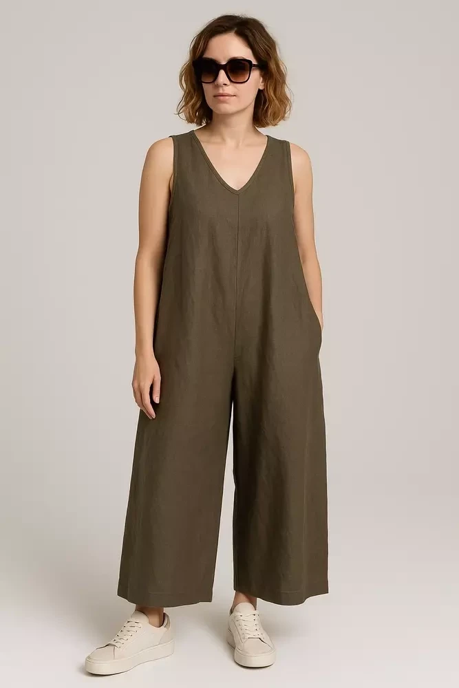 Комбінезон хакі лляний KAPTSOVA MKKS9056-1, фото 1