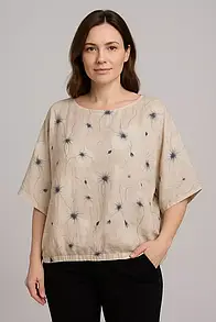 Топ шифон cіра в квіти KAPTSOVA MKKS098-2