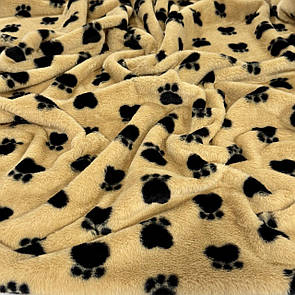 Хутро штучне кролик Іграшковий 270 grm 150 см Лапки чорні на бежевому