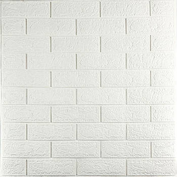 3D панель самоклеюча 700х770х3мм цегла Біла (001-3) SW-00000174
