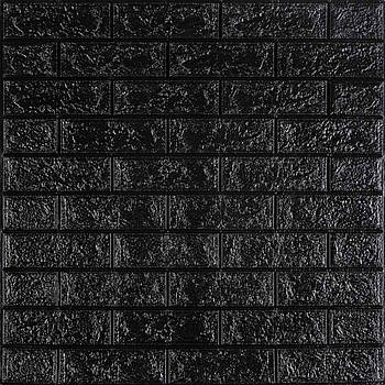 3D панель самоклеюча 700х770х3мм цегла Чорна (019-3) SW-00000584