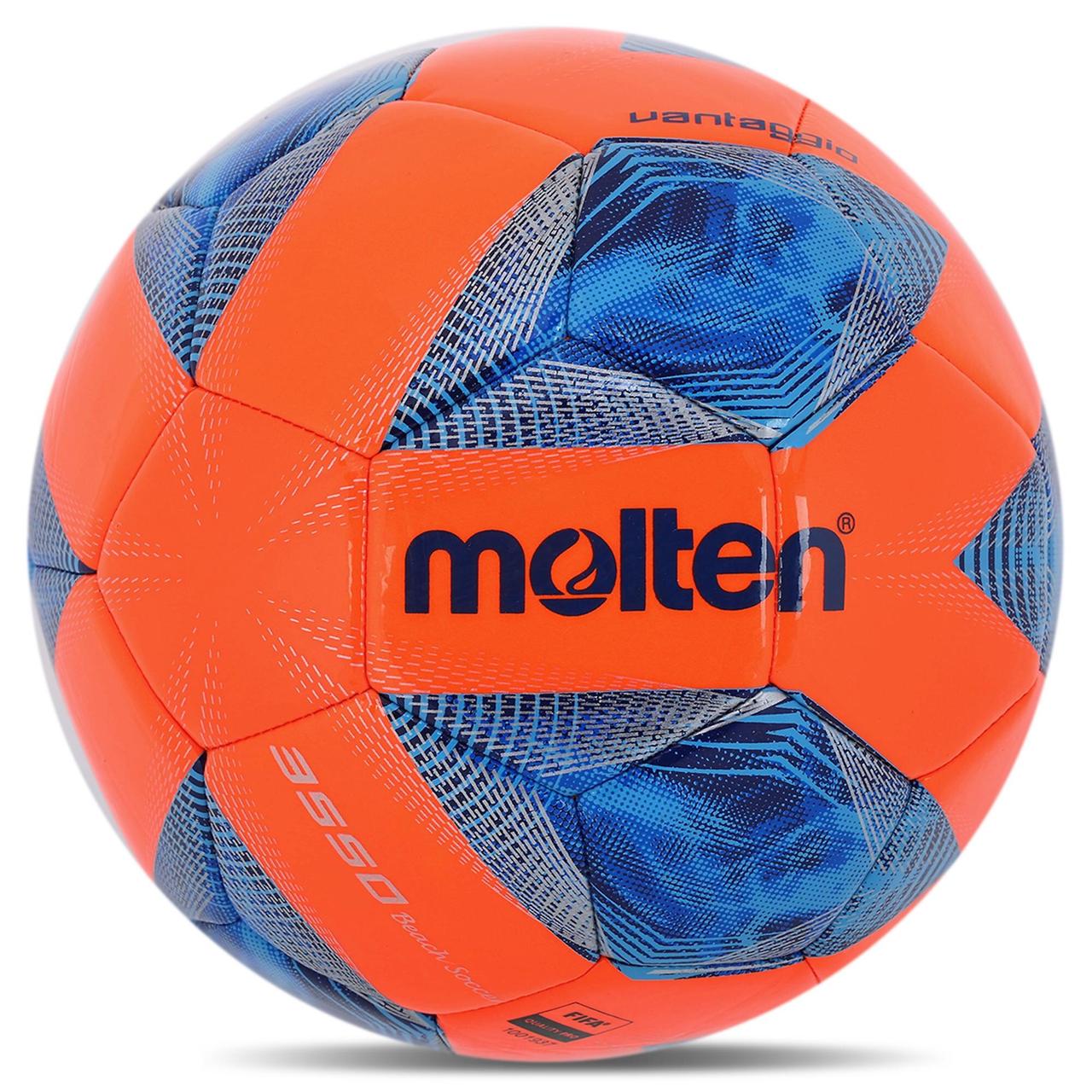 М`яч футбольний пляжний MOLTEN Beach Soccer Помаранчевий-синій (розмір 5) F5A3550OB, фото 1