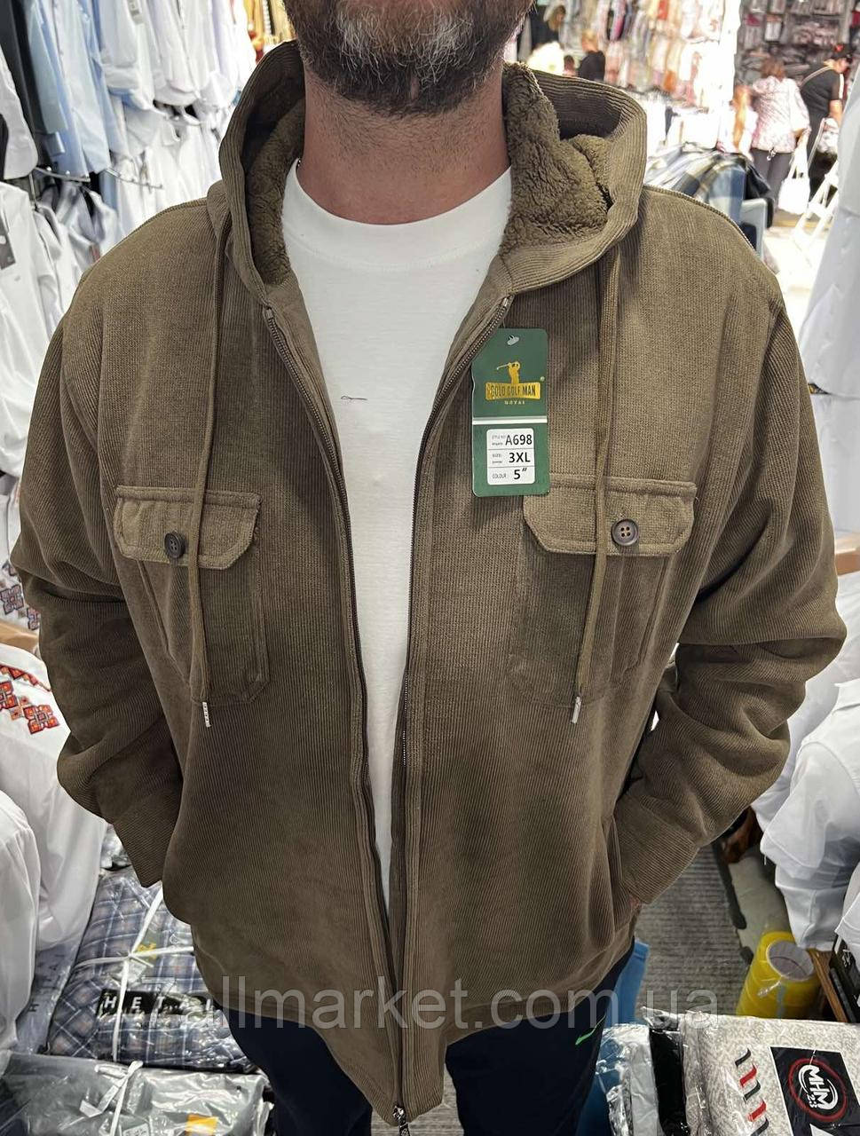 Сорочка чоловіча на хутрі з капюшоном, блискавка розміри XL-5XL (5 кв) "TURHAN" недорого від прямого постачальника