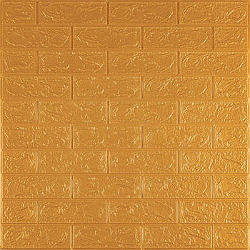 3D панель самоклеюча 700х770х3мм цегла Золота (011-3) SW-00000676