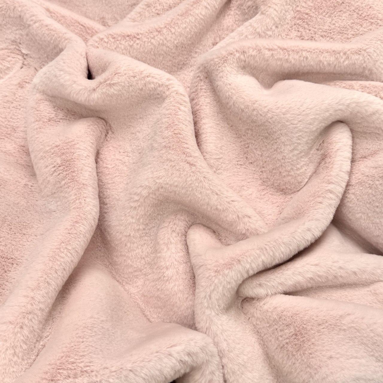 Штучне хутро мокрий кролик 1 см 400г/м2 Світла Пудра, фото 1