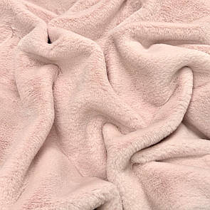 Штучне хутро мокрий кролик 1 см 400г/м2 Світла Пудра