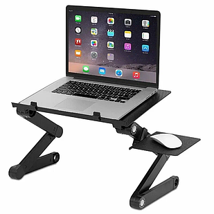 Столик для ноутбука T8 з вентиляторами для роботи в ліжку, регульований складаний стіл-підставка