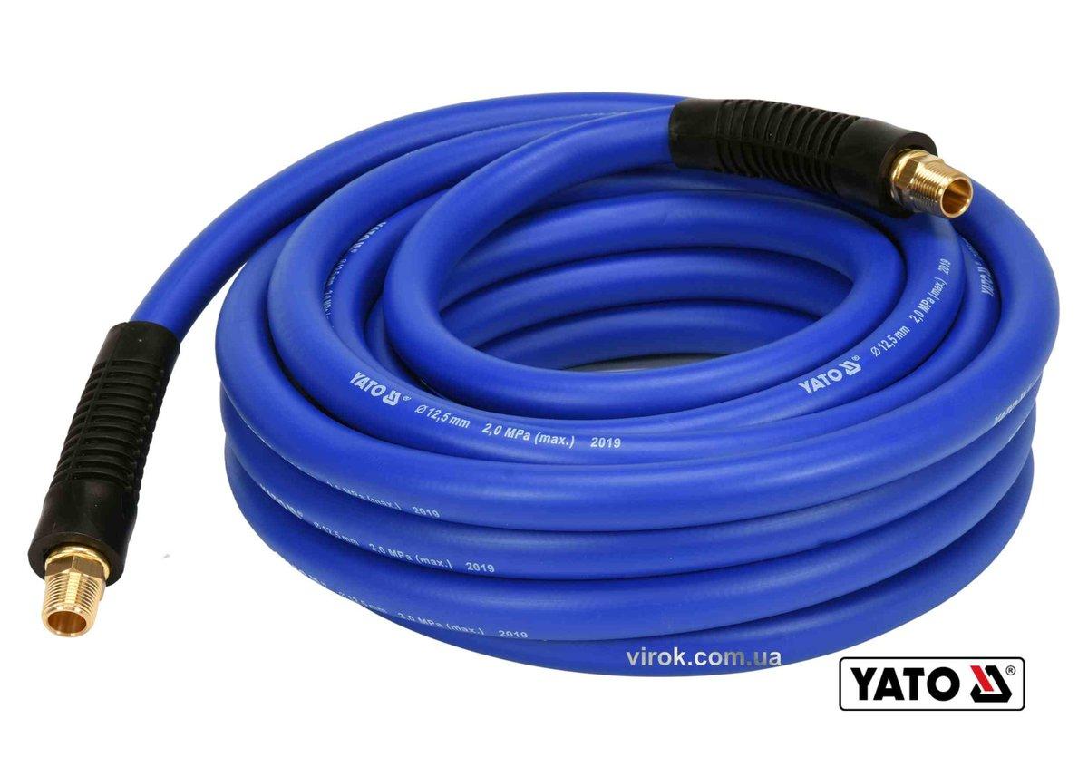Шланг пневматичний гібридний (ПВХ+БНК) YATO: Ø12.5мм x10м, Ø=3/8", тиск ≤ 2 MPa, різьбов. з'єдн.[10], фото 1