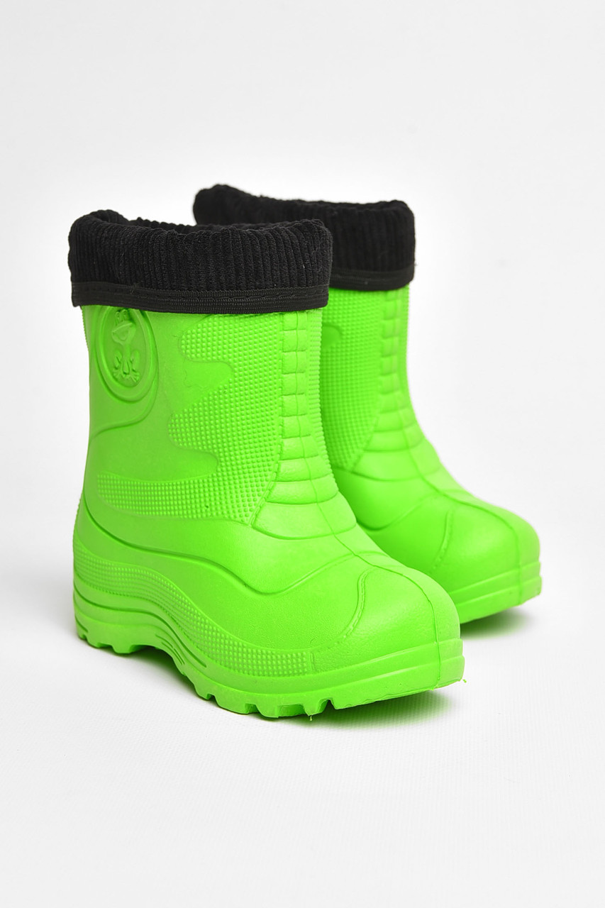 Чоботи піна дитячі зеленого кольору зі з`ємною шкарпеткою 205336T Безкоштовна доставка, фото 1