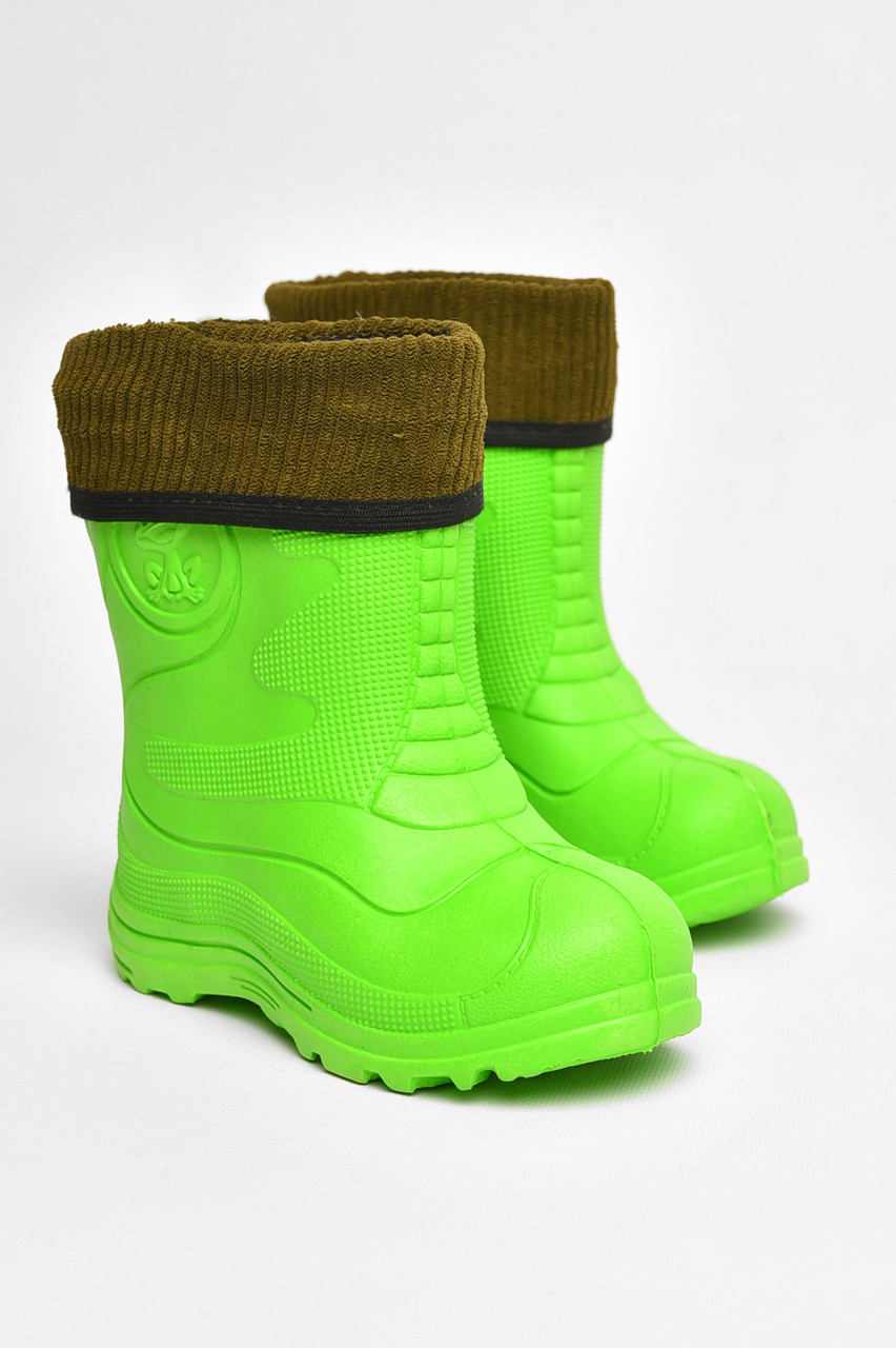 Чоботи піна дитячі зеленого кольору зі з`ємною шкарпеткою р.29/30 205343T Безкоштовна доставка, фото 1