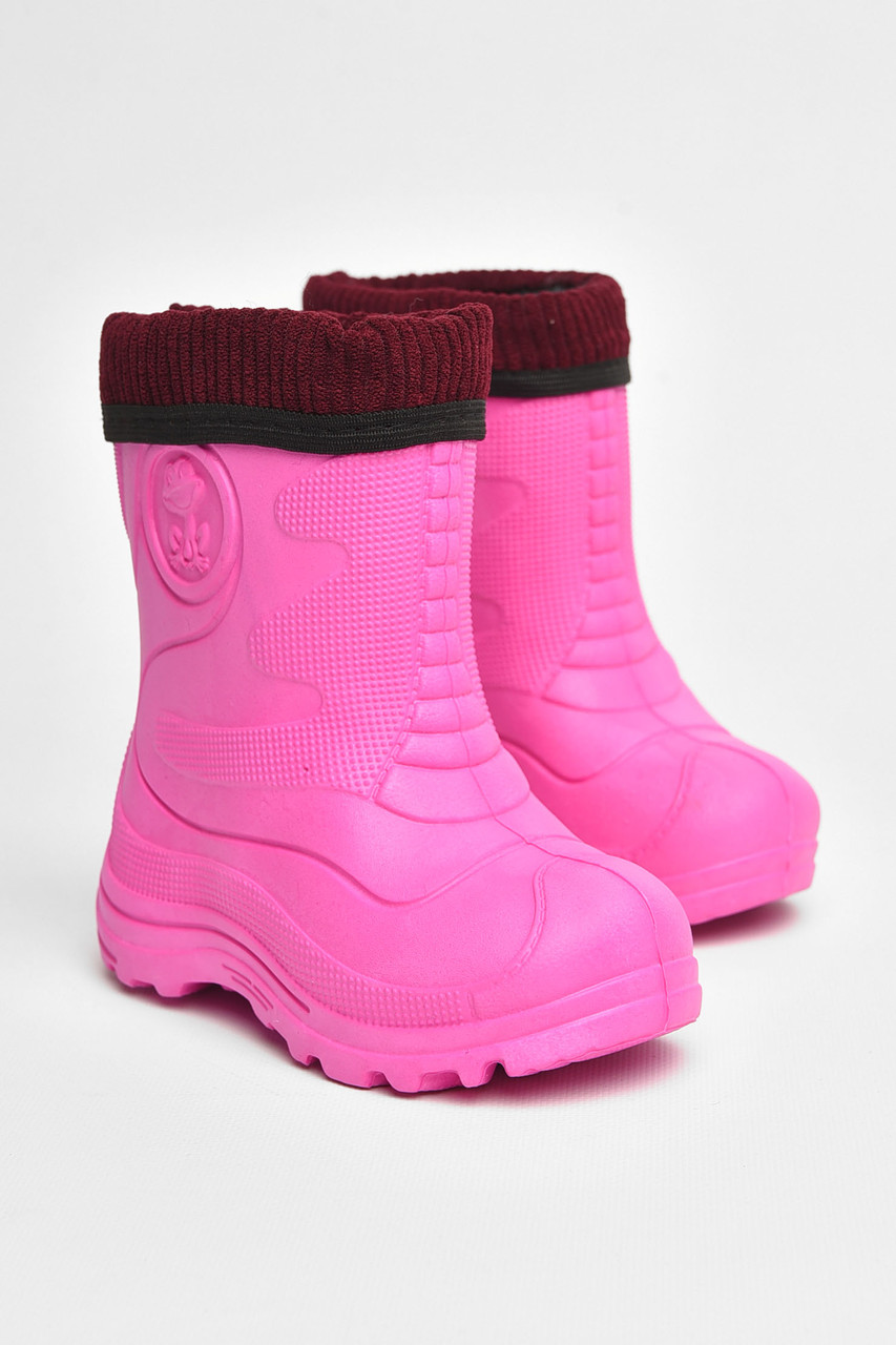 Чоботи піна дитячі рожевого кольору зі з`ємною шкарпеткою 205344T Безкоштовна доставка, фото 1