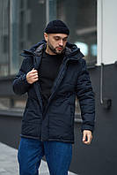 Чоловіча темно-синя куртка Everest зимова утеплена на підкладці, Водовідштовхувальна куртка синього кольору на зиму для чоловіків