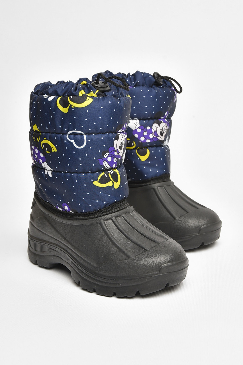 Дутики дитячі зима на хутрі темно-синього кольору 205418T Безкоштовна доставка, фото 1