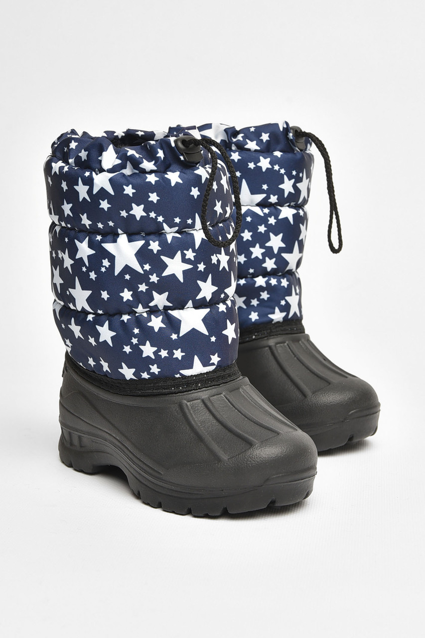 Дутики дитячі зима на хутрі темно-синього кольору 205419T Безкоштовна доставка, фото 1