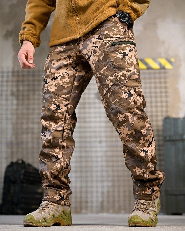 Тактичні штани софтшел піксель draft висока талія ВТ7614, фото 1