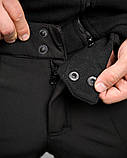 Польовийні штани софтшел чорні draft висока талія ВТ7615, фото 7