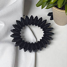 Гумка спіралька для волосся d - 3 см #01 чорний колір