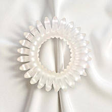 Гумка спіралька для волосся d - 3 см #01 білий колір