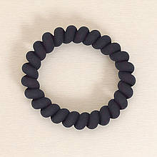 Гумка спіралька для волосся d - 5.5 см каучукова #01 чорний колір