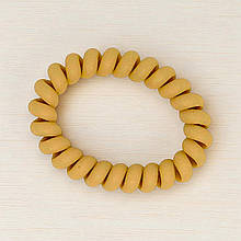 Гумка спіралька для волосся d - 5.5 см каучукова #02 бежевий колір