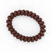 Гумка спіралька для волосся d - 5.5 см каучукова #03 коричневий колір