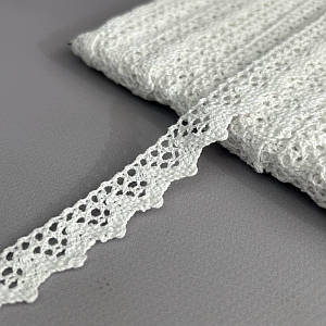 Мереживо натуральне льон 2 см, - Білий (льон-1370)
