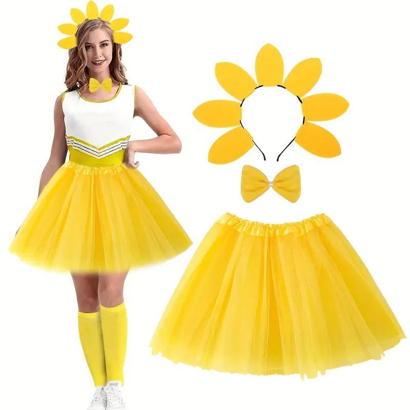 Женский карнавальный костюм цветочек, солнышко, подсолнух, фото 1