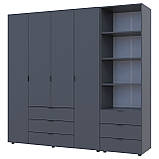 Шафа для одягу Гелар Графіт 4ДСП з пеналом 215х49.5х203.4. Шафа для одягу дводверна, фото 3