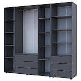 Шафа для одягу Гелар Графіт 4ДСП з пеналом 215х49.5х203.4. Шафа для одягу дводверна, фото 5