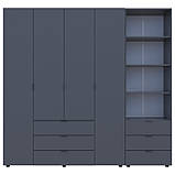 Шафа для одягу Гелар Графіт 4ДСП з пеналом 215х49.5х203.4. Шафа для одягу дводверна, фото 6