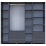 Шафа для одягу Гелар Графіт 4ДСП з пеналом 215х49.5х203.4. Шафа для одягу дводверна, фото 7