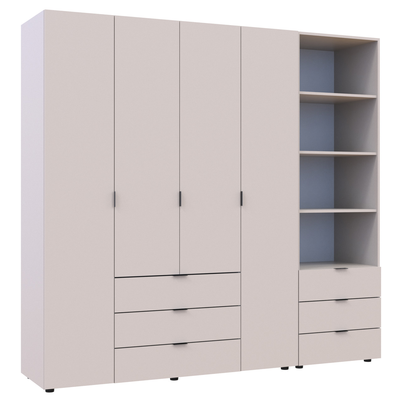 Шафа для одягу Гелар Кашемір 4ДСП з пеналом 215х49.5х203.4. Шафа для одягу дводверна, фото 1