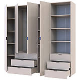 Шафа для одягу Гелар Кашемір 4ДСП з пеналом 215х49.5х203.4. Шафа для одягу дводверна, фото 3