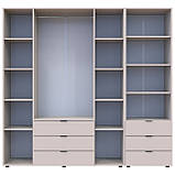 Шафа для одягу Гелар Кашемір 4ДСП з пеналом 215х49.5х203.4. Шафа для одягу дводверна, фото 5