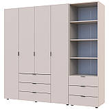 Шафа для одягу Гелар Кашемір 4ДСП з пеналом 215х49.5х203.4. Шафа для одягу дводверна, фото 6