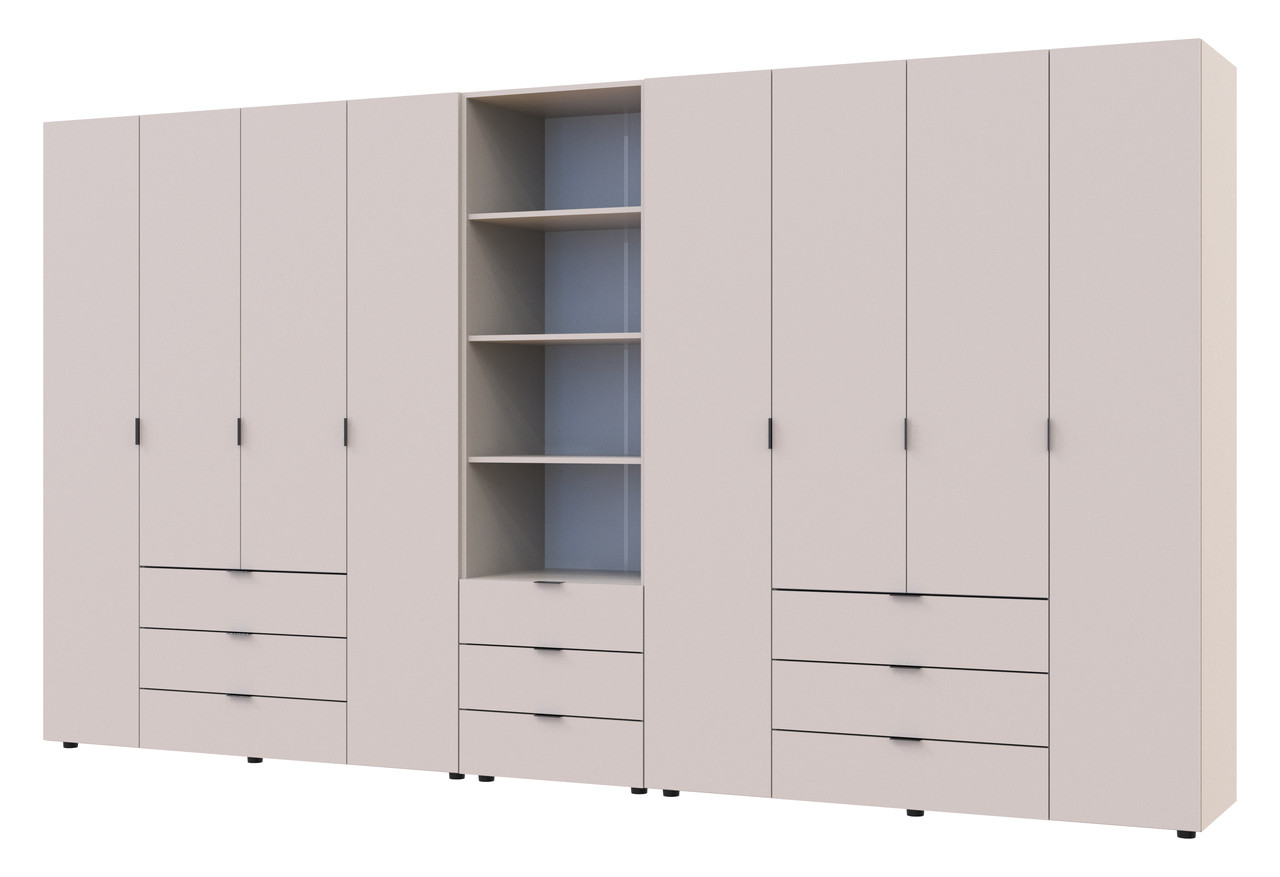 Шафа для одягу Гелар Кашемір 4+4ДСП з пеналом 370х49.5х203.4. Шафа для одягу дводверна, фото 1